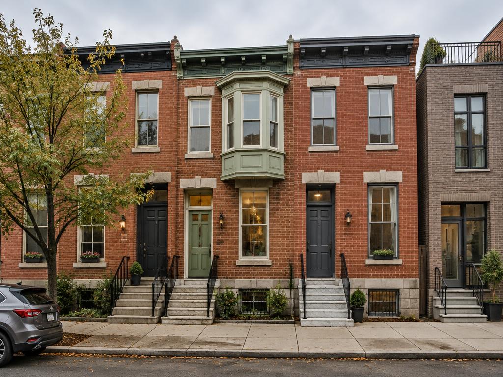 Classic Philadelphia brick row homes